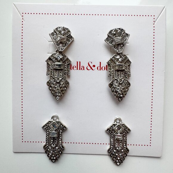 Elegant Stella & Dot Casablanca chandelier earrings - convertible to 3 lengths! - Picture 4 of 7